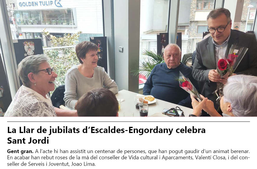 La Llar de jubilats d’Escaldes-Engordany celebra Sant Jordi