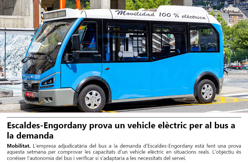 Escaldes-Engordany prova un vehicle elèctric per al bus a la demanda